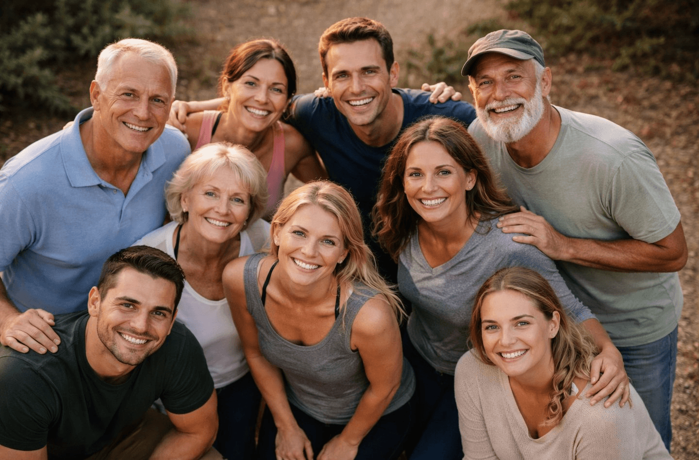Gruppe zufriedener Kundinnen und Kunden